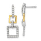 14k Two-Tone 3/4 carat Lab Grown Diamond VS/SI+ G+ Square Dangle Post Earrings