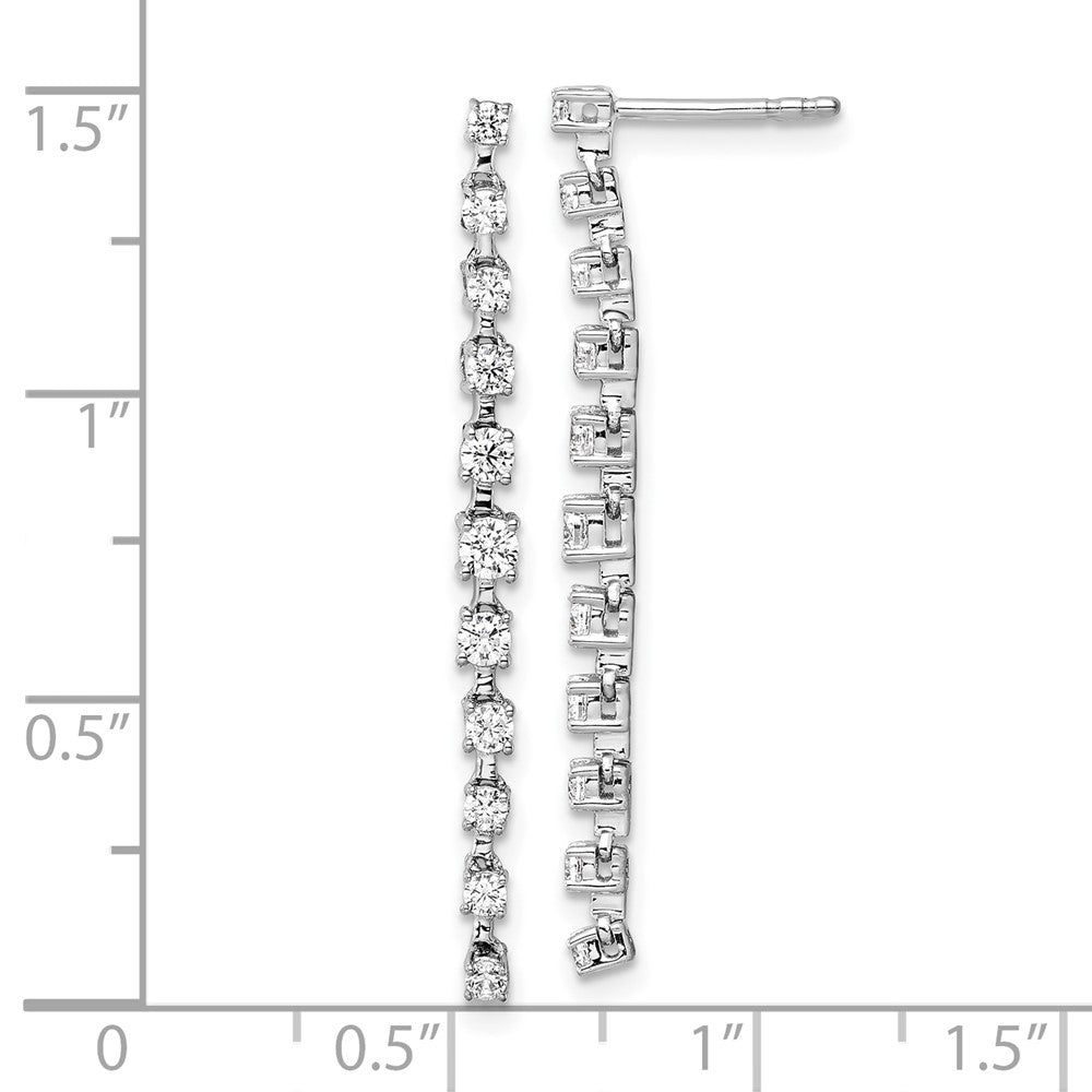 14k White Gold 3/4 Ct. Lab Grown Diamond VS/SI+ G+ Complete Dangle Post Earrings