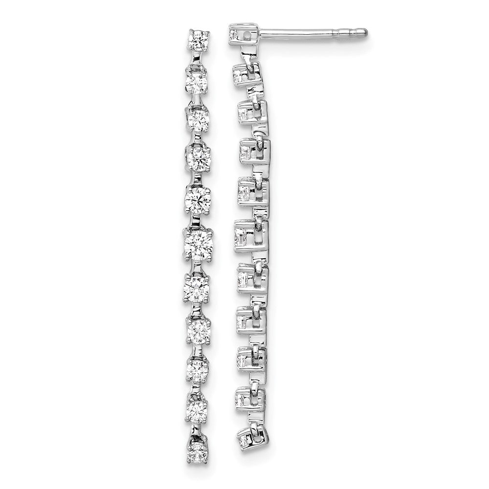 14k White Gold 3/4 Ct. Lab Grown Diamond VS/SI+ G+ Complete Dangle Post Earrings