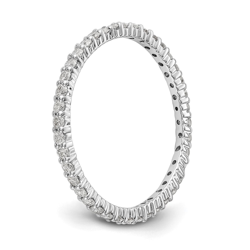 14k White Gold 1/2 Ct. Lab Grown Diamond VS/SI+ G+ Size 6 Shared Prong Eternity Band