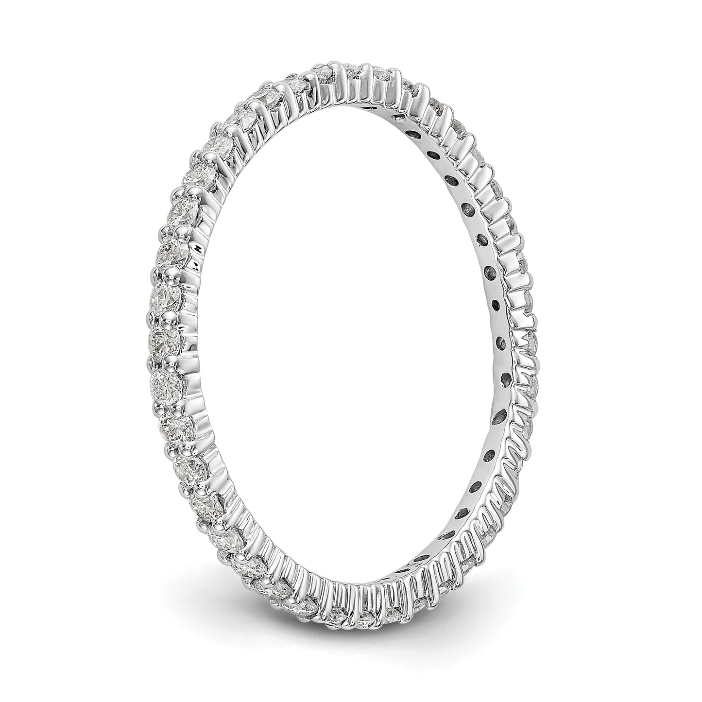 14k White Gold 1/2 Ct. Lab Grown Diamond VS/SI+ G+ Shared Prong Eternity Band Ring