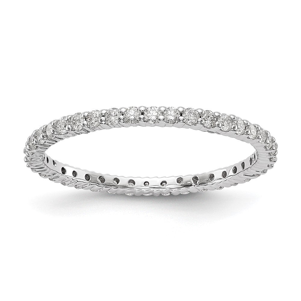 14k White Gold 1/2 Ct. Lab Grown Diamond VS/SI+ G+ Size 6 Shared Prong Eternity Band