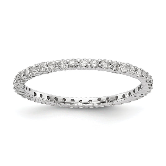 14k White Gold 1/2 Ct. Lab Grown Diamond VS/SI+ G+ Shared Prong Eternity Band Ring