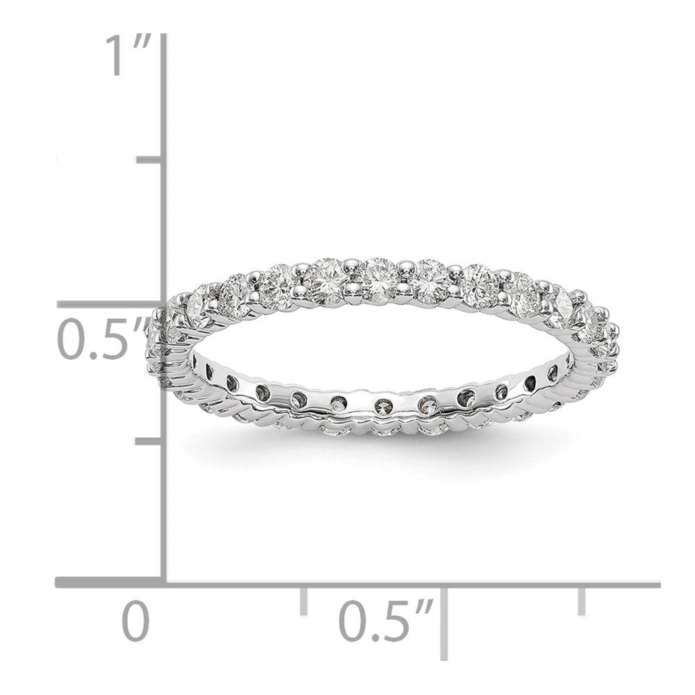 14k White Gold 1 Ct. Lab Grown Diamond VS/SI+ G+ Size 9 Shared Prong Eternity Band