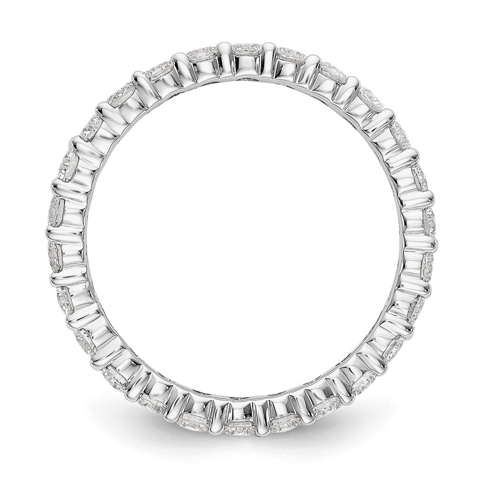 14k White Gold 1 1/2 Ct. Lab Grown Diamond VS/SI+ G+ Size 5 Shared Prong Eternity Band