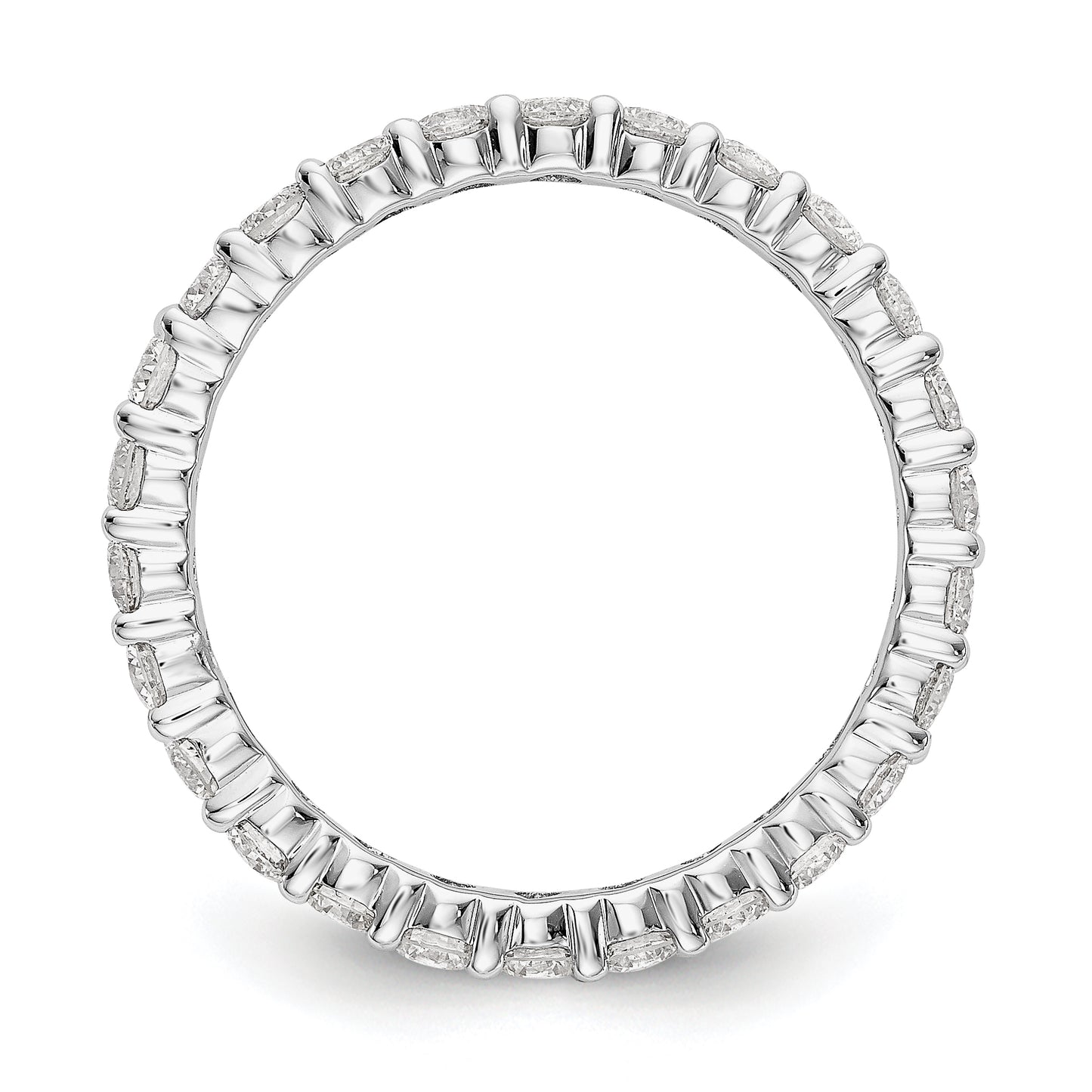 14k White Gold 1 1/2 Ct. Lab Grown Diamond VS/SI+ G+ Shared Prong Eternity Band Ring