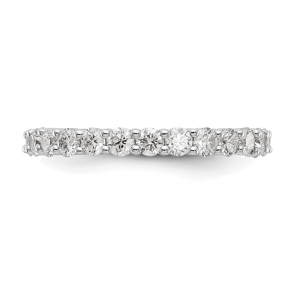 14k White Gold 1 1/2 Ct. Lab Grown Diamond VS/SI+ G+ Size 5 Shared Prong Eternity Band