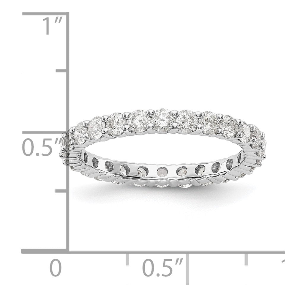 14k White Gold 1 1/2 Ct. Lab Grown Diamond VS/SI+ G+ Size 5 Shared Prong Eternity Band