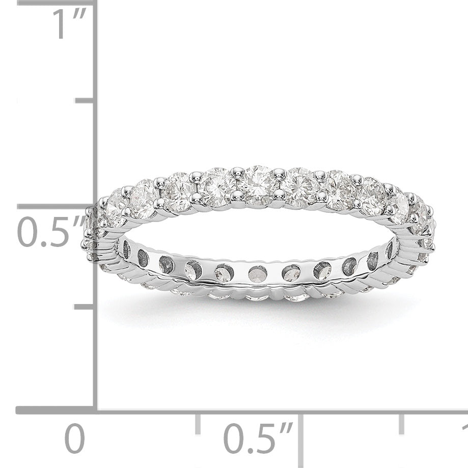 14k White Gold 1 1/2 Ct. Lab Grown Diamond VS/SI+ G+ Shared Prong Eternity Band Ring