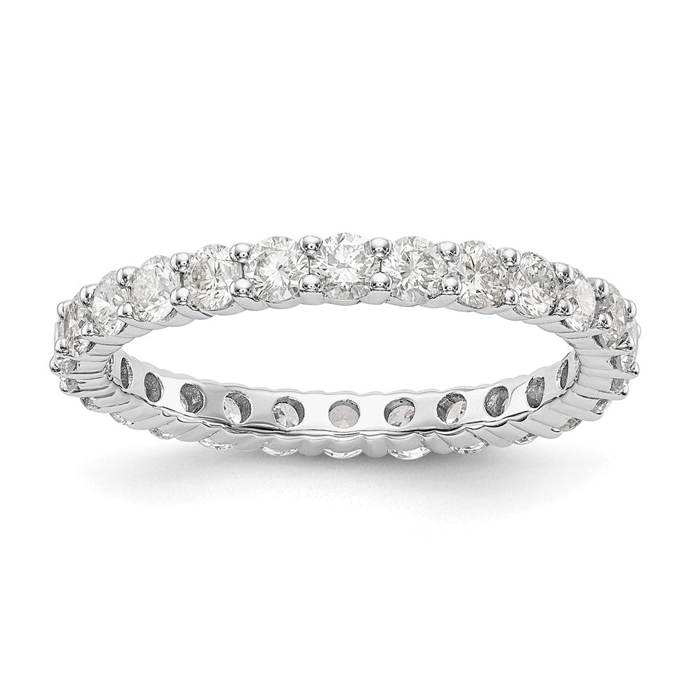 14k White Gold 1 1/2 Ct. Lab Grown Diamond VS/SI+ G+ Size 5 Shared Prong Eternity Band