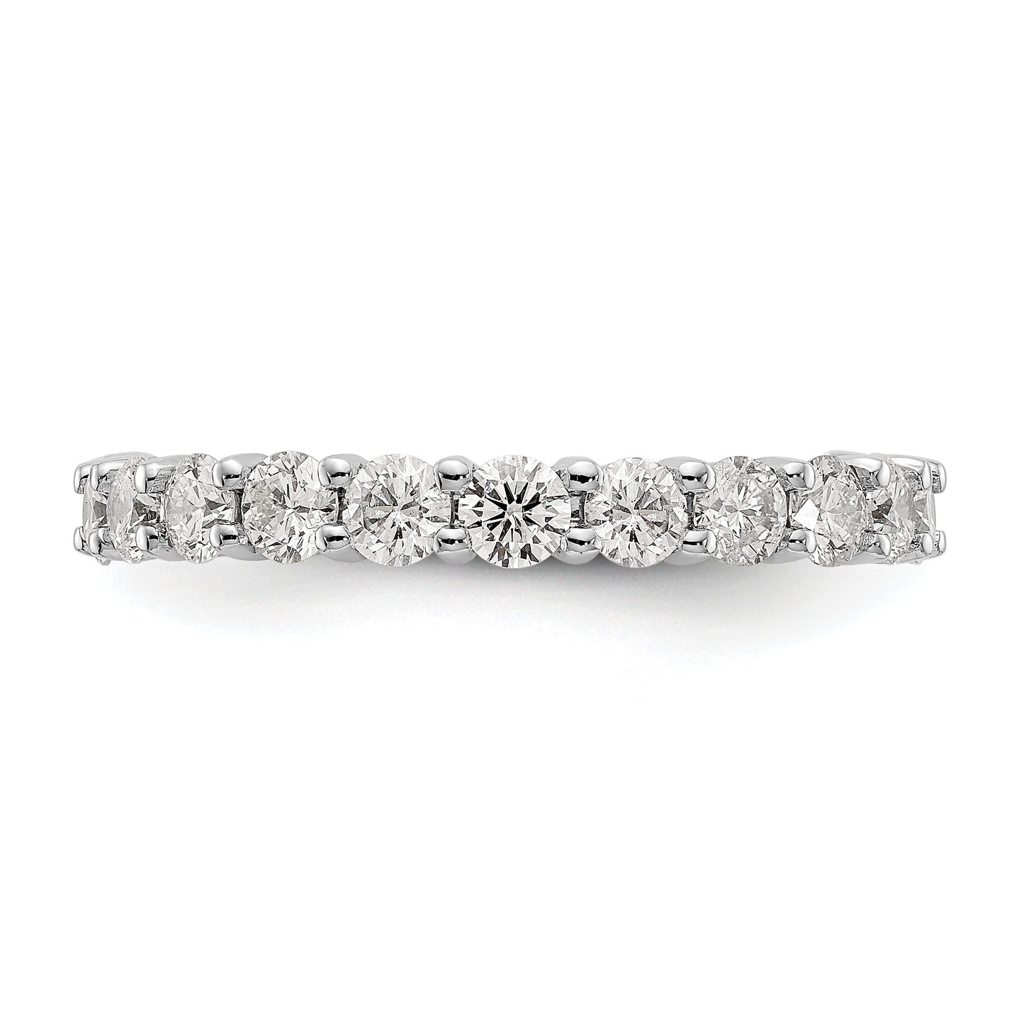 14k White Gold 2 Ct. Lab Grown Diamond VS/SI+ G+ Shared Prong Eternity Band Ring