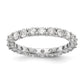 14k White Gold 2 Ct. Lab Grown Diamond VS/SI+ G+ Shared Prong Eternity Band Ring