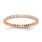 14k Rose Gold 1/2 Ct. Lab Grown Diamond VS/SI+ G+ Shared Prong Eternity Band Ring