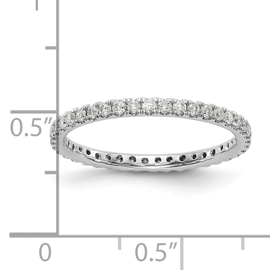 14k White Gold 1/2 Ct. Lab Grown Diamond VS/SI+ G+ Shared Prong Eternity Band Ring