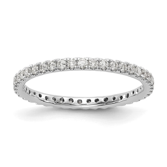 14k White Gold 1/2 Ct. Lab Grown Diamond VS/SI+ G+ Size 7.5 Shared Prong Eternity Band