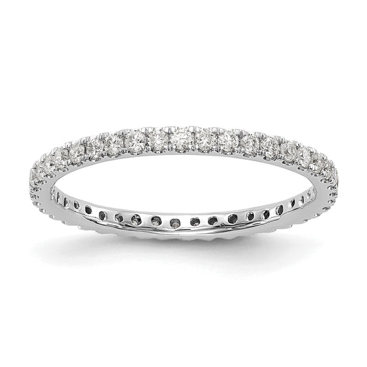 14k White Gold 1/2 Ct. Lab Grown Diamond VS/SI+ G+ Shared Prong Eternity Band Ring