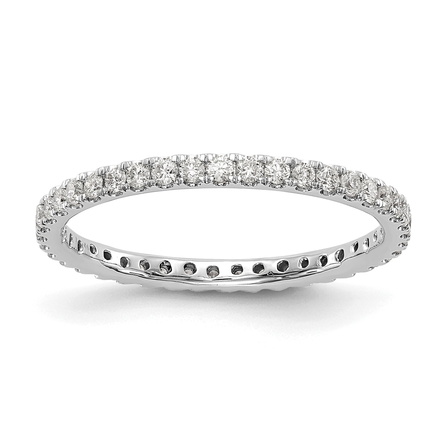 14k White Gold 1/2 Ct. Lab Grown Diamond VS/SI+ G+ Shared Prong Eternity Band Ring