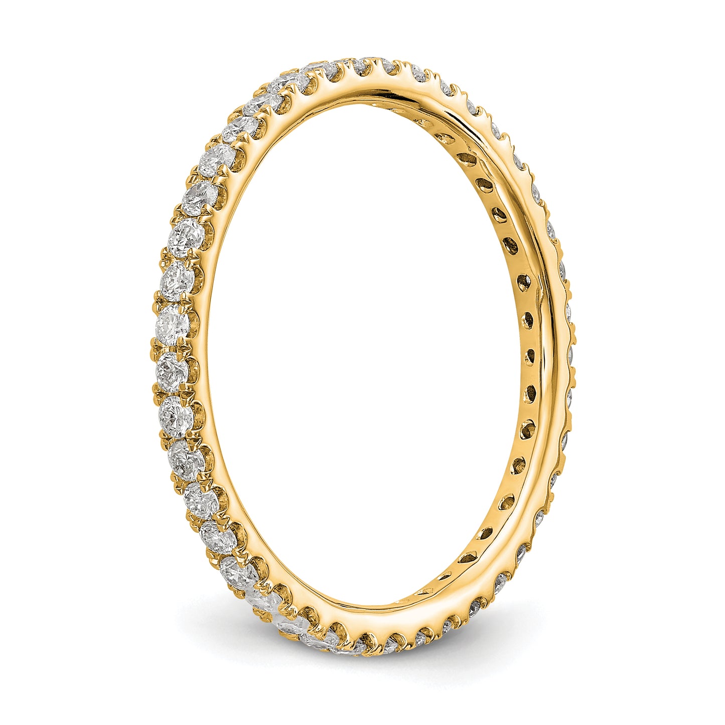 14k Yellow Gold 1/2 Ct. Lab Grown Diamond VS/SI+ G+ Shared Prong Eternity Band Ring