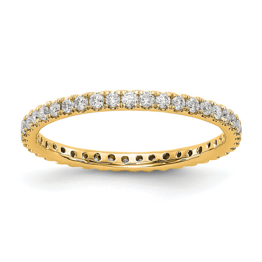 14k Yellow Gold 1/2 Ct. Lab Grown Diamond VS/SI+ G+ Shared Prong Eternity Band Ring