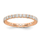 14k Rose Gold 1 Ct. Lab Grown Diamond VS/SI+ G+ Size 5 Shared Prong Eternity Band