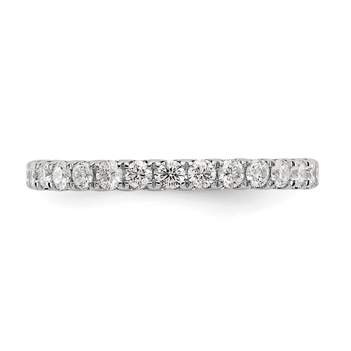 14k White Gold 1 Ct. Lab Grown Diamond VS/SI+ G+ Shared Prong Eternity Band Ring