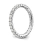 14k White Gold 1 Ct. Lab Grown Diamond VS/SI+ G+ Shared Prong Eternity Band Ring