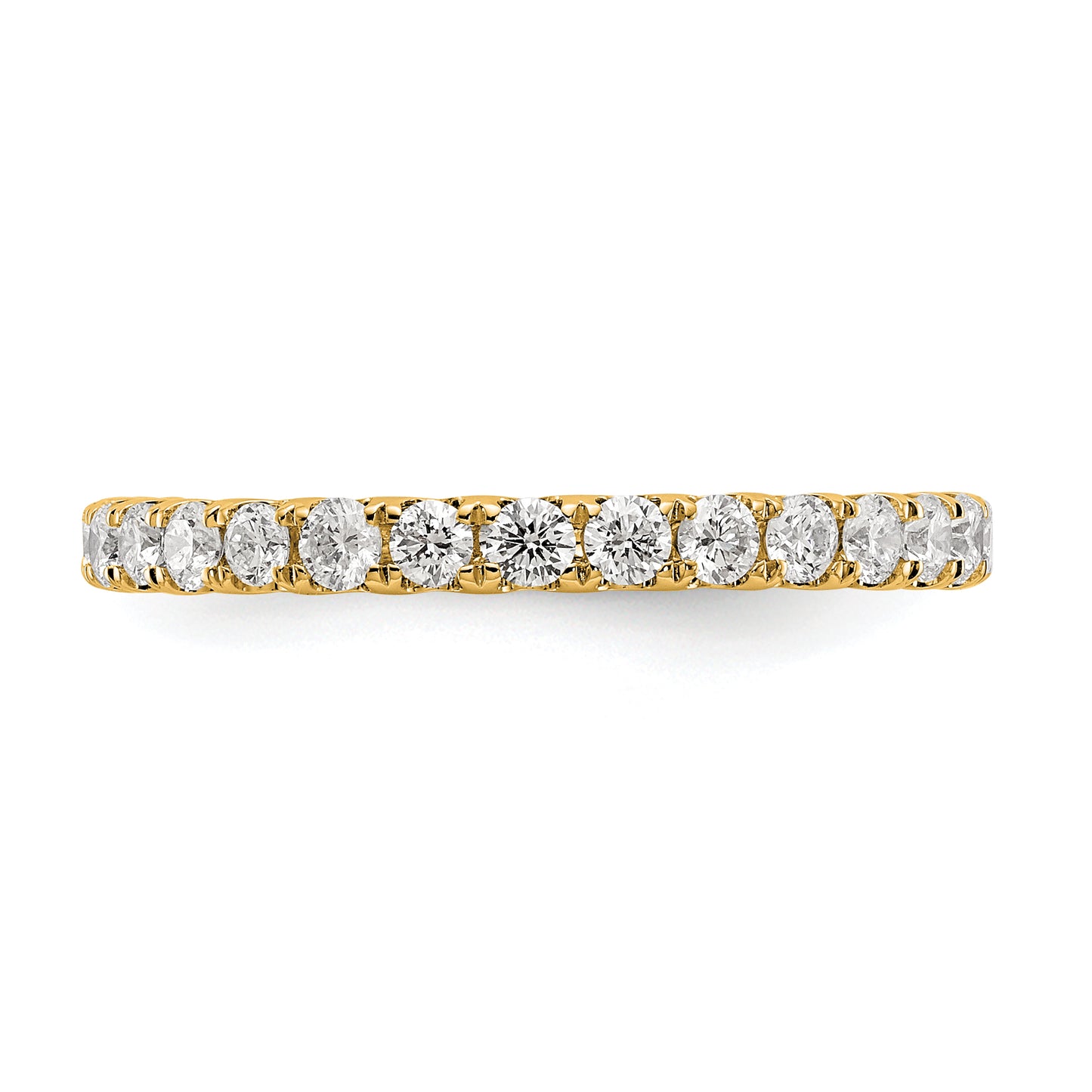 14k Yellow Gold 1 Ct. Lab Grown Diamond VS/SI+ G+ Shared Prong Eternity Band Ring