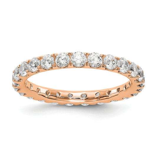 14k Rose Gold 1 1/2 Ct. Lab Grown Diamond VS/SI+ G+ Shared Prong Eternity Band Ring