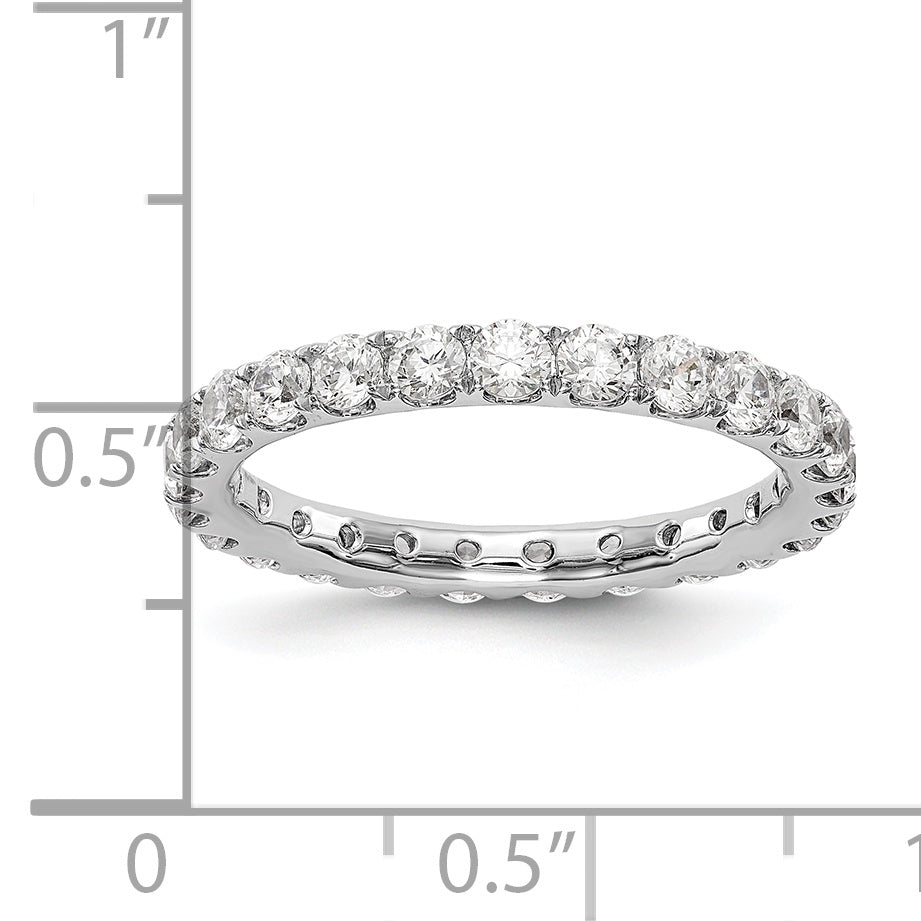 14k White Gold 1 1/2 Ct. Lab Grown Diamond VS/SI+ G+ Shared Prong Eternity Band Ring