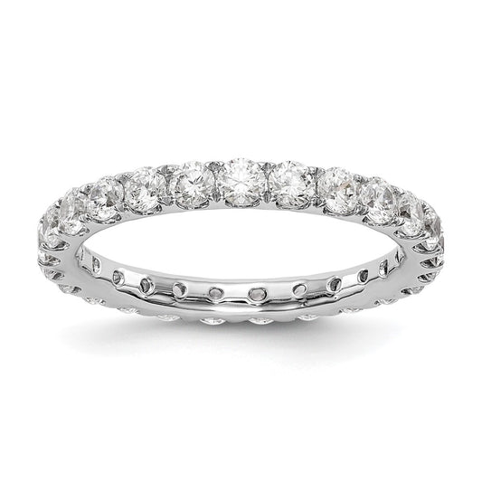 14k White Gold 1 1/2 Ct. Lab Grown Diamond VS/SI+ G+ Size 5 Shared Prong Eternity Band