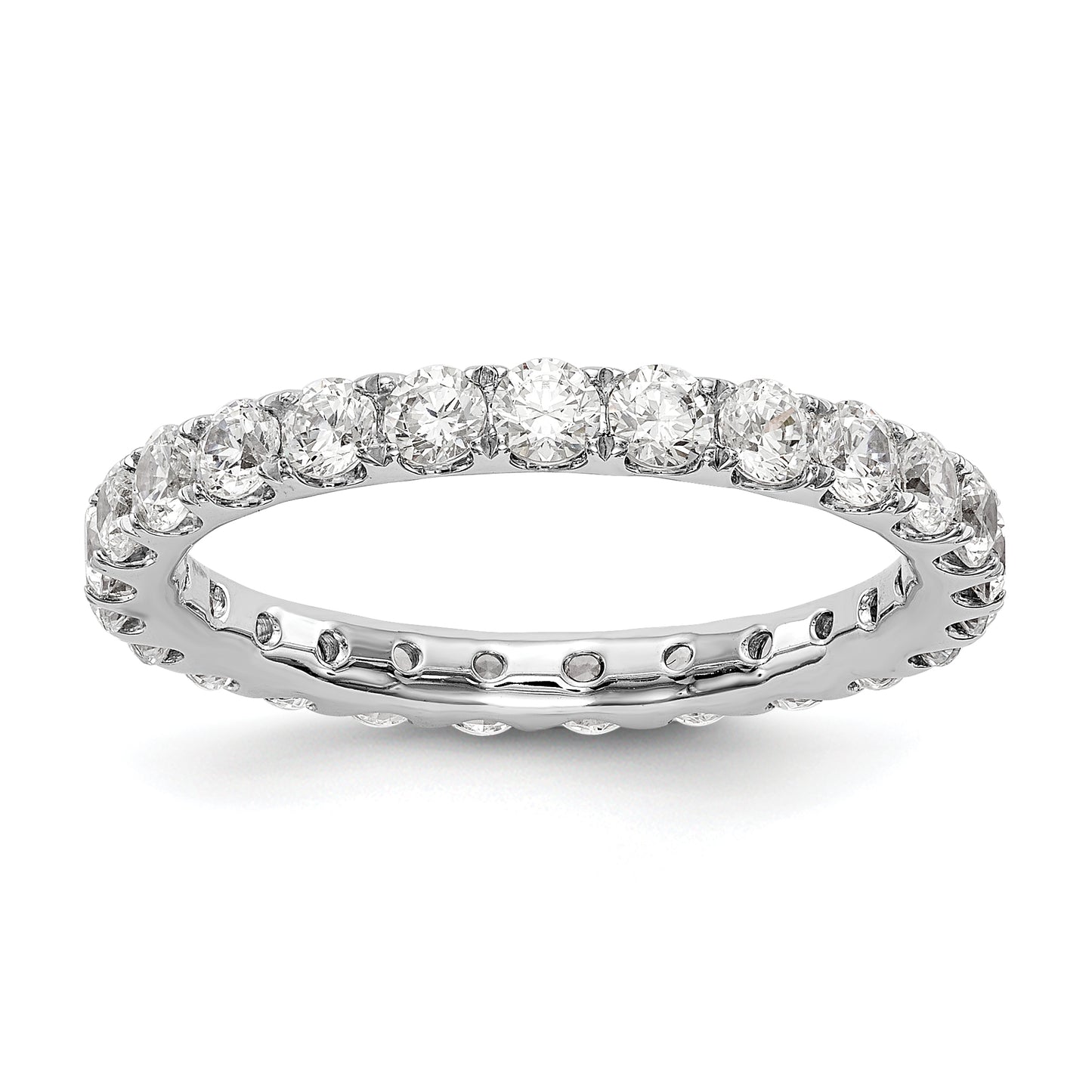 14k White Gold 1 1/2 Ct. Lab Grown Diamond VS/SI+ G+ Shared Prong Eternity Band Ring