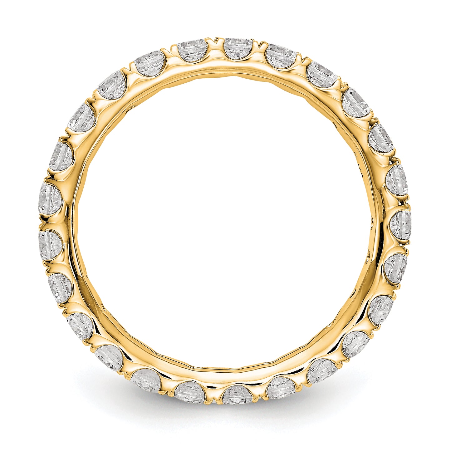 14k Yellow Gold 1 1/2 Ct. Lab Grown Diamond VS/SI+ G+ Shared Prong Eternity Band Ring