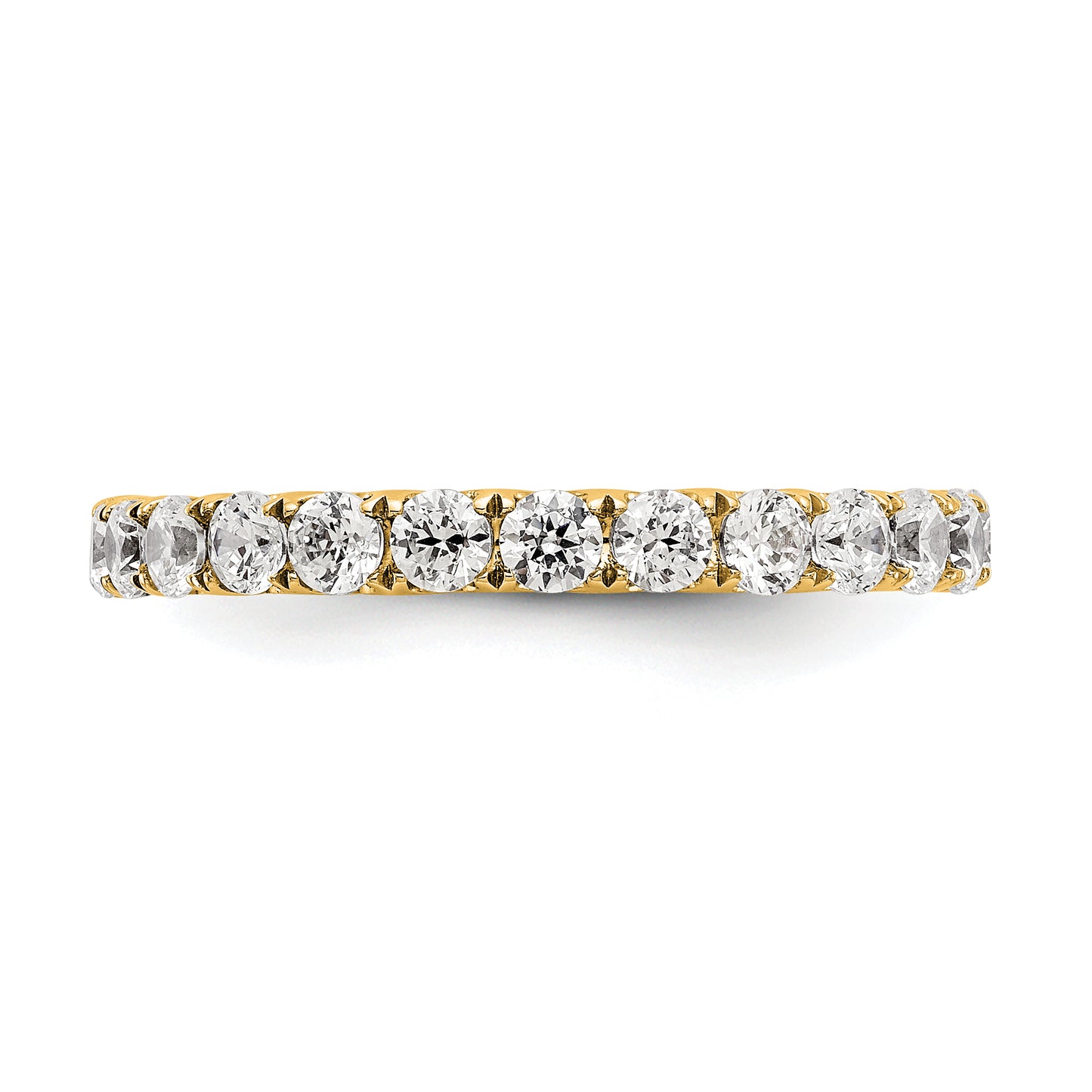 14k Yellow Gold 1 1/2 Ct. Lab Grown Diamond VS/SI+ G+ Shared Prong Eternity Band Ring