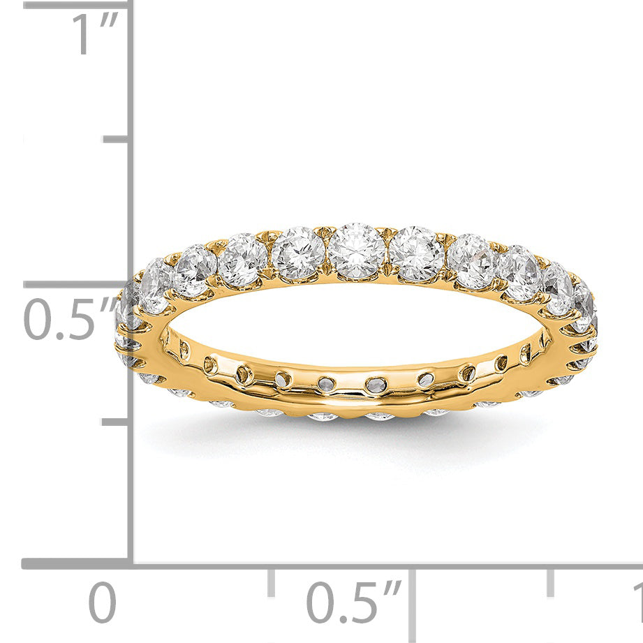 14k Yellow Gold 1 1/2 Ct. Lab Grown Diamond VS/SI+ G+ Shared Prong Eternity Band Ring