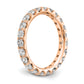 14k Rose Gold 2 Ct. Lab Grown Diamond VS/SI+ G+ Shared Prong Eternity Band Ring