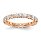 14k Rose Gold 2 Ct. Lab Grown Diamond VS/SI+ G+ Shared Prong Eternity Band Ring