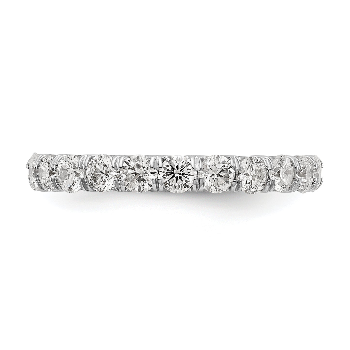 14k White Gold 2 Ct. Lab Grown Diamond VS/SI+ G+ Shared Prong Eternity Band Ring