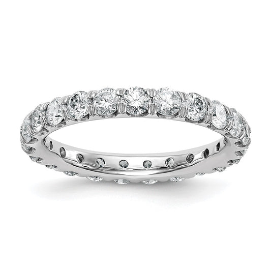 14k White Gold 2 Ct. Lab Grown Diamond VS/SI+ G+ Size 7 Shared Prong Eternity Band