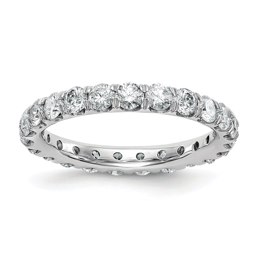 14k White Gold 2 Ct. Lab Grown Diamond VS/SI+ G+ Shared Prong Eternity Band Ring