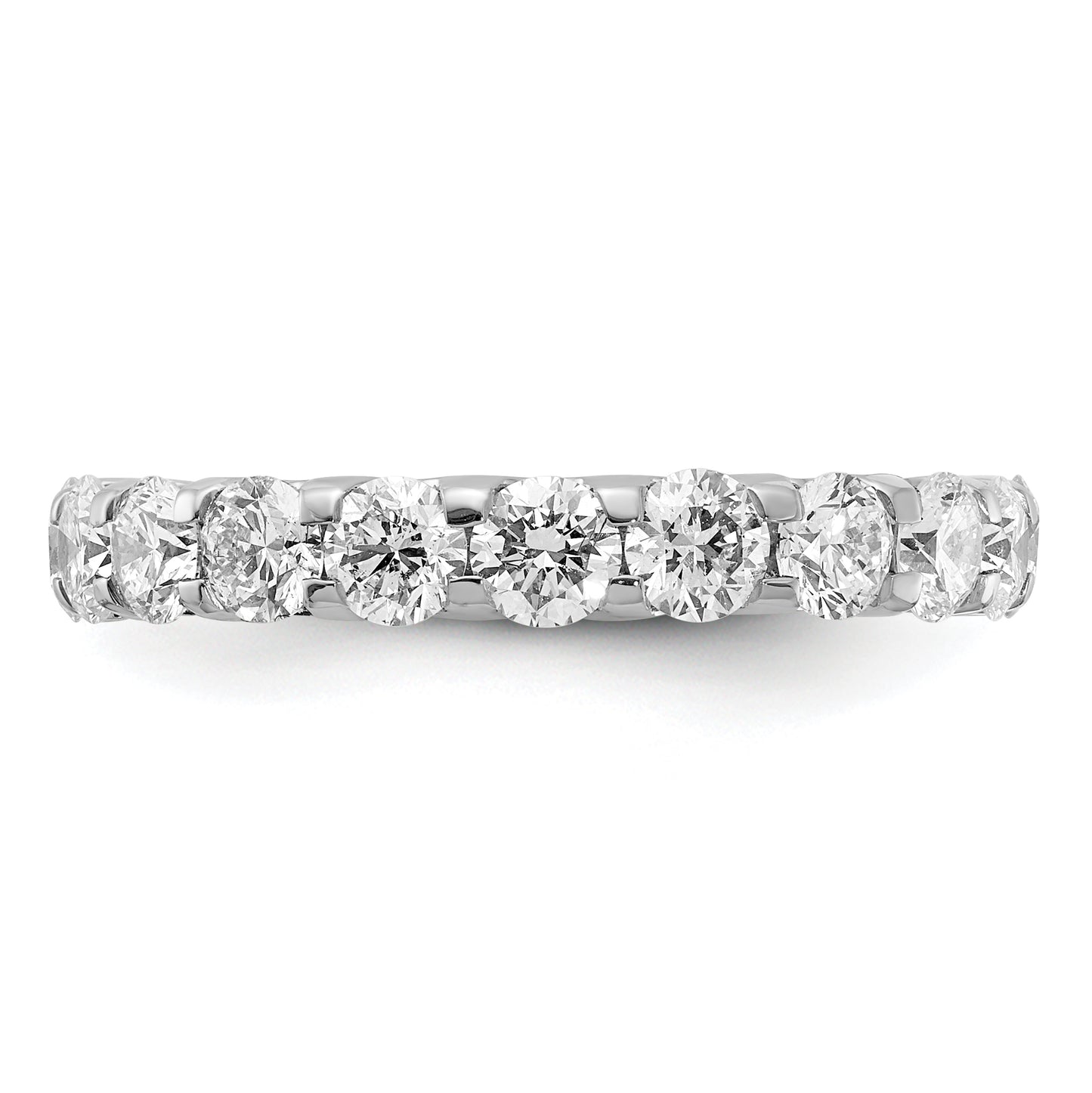 14k White Gold 3 Ct. Lab Grown Diamond VS/SI+ G+ Shared Prong Eternity Band Ring