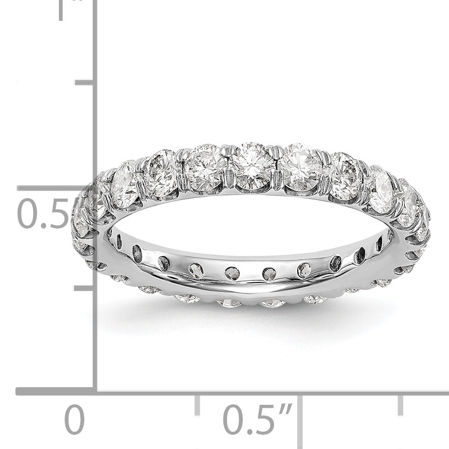 14k White Gold 3 Ct. Lab Grown Diamond VS/SI+ G+ Shared Prong Eternity Band Ring