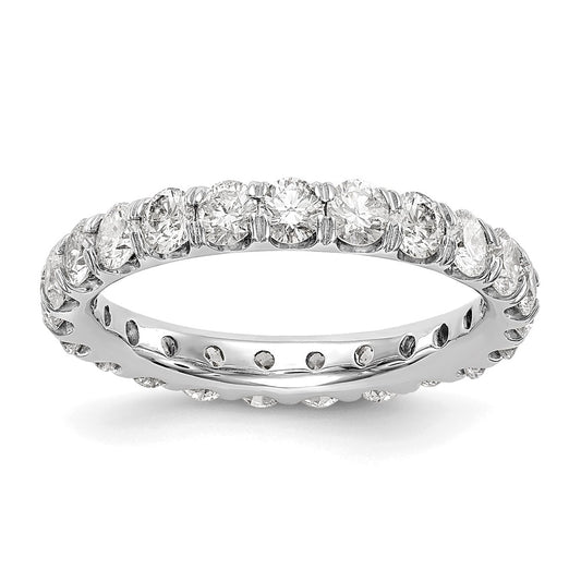 14k White Gold 3 Ct. Lab Grown Diamond VS/SI+ G+ Size 6 Shared Prong Eternity Band