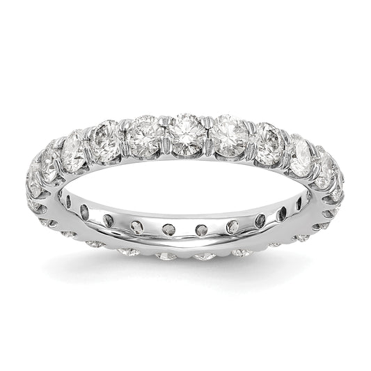 14k White Gold 3 Ct. Lab Grown Diamond VS/SI+ G+ Shared Prong Eternity Band Ring