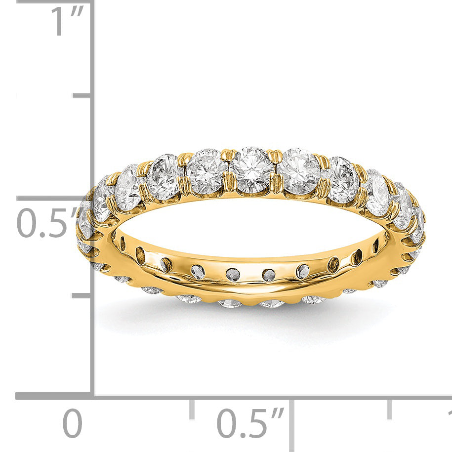 14k Yellow Gold 3 Ct. Lab Grown Diamond VS/SI+ G+ Shared Prong Eternity Band Ring