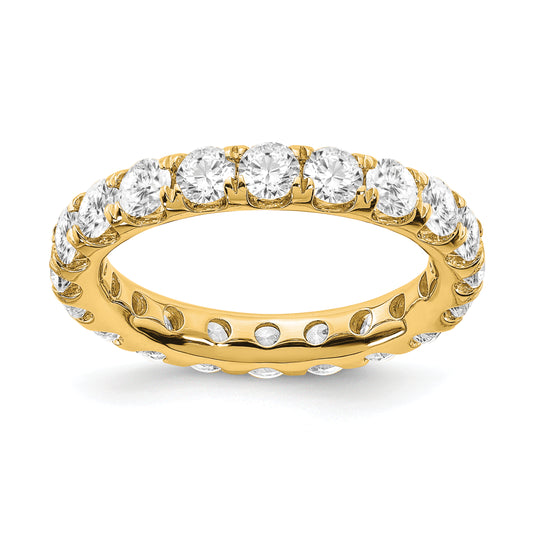 14k Yellow Gold 3 Ct. Lab Grown Diamond VS/SI+ G+ Shared Prong Eternity Band Ring