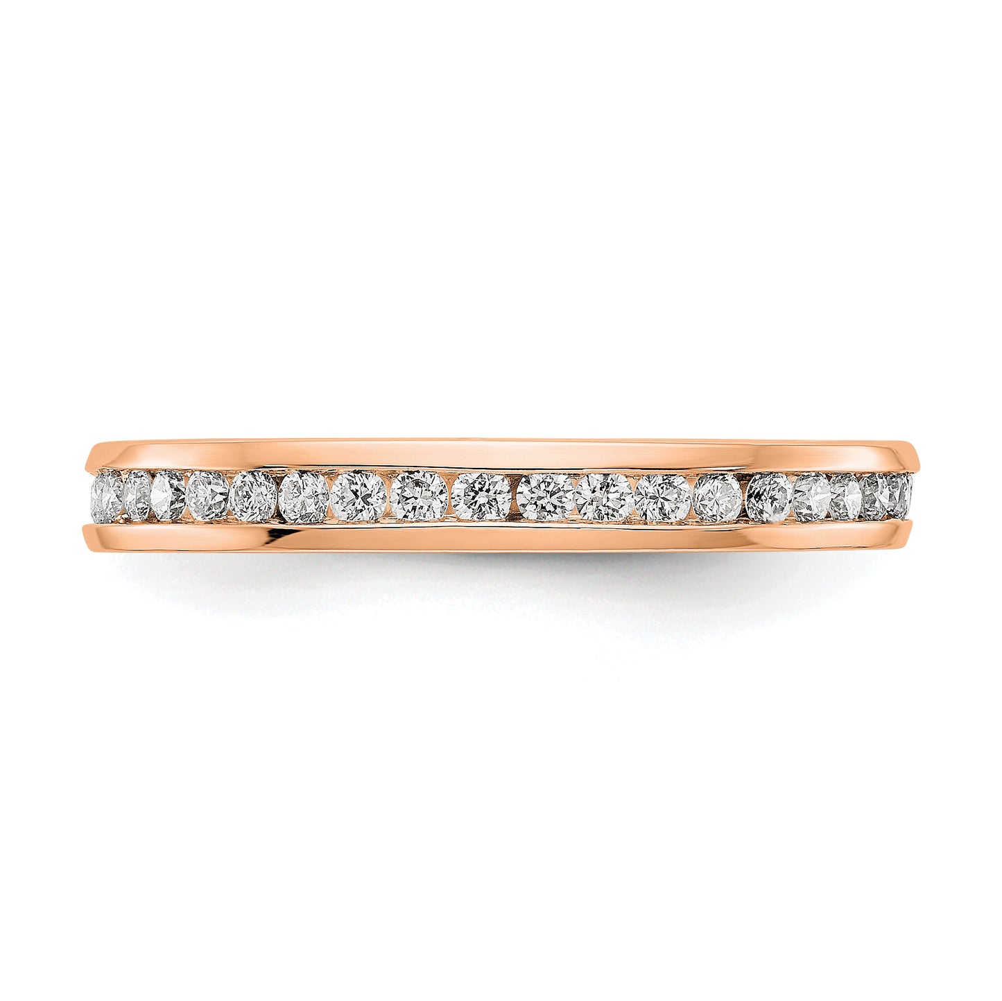 14k Rose Gold 1/2 Ct. Lab Grown Diamond VS/SI+ G+ Channel Set Eternity Band Ring