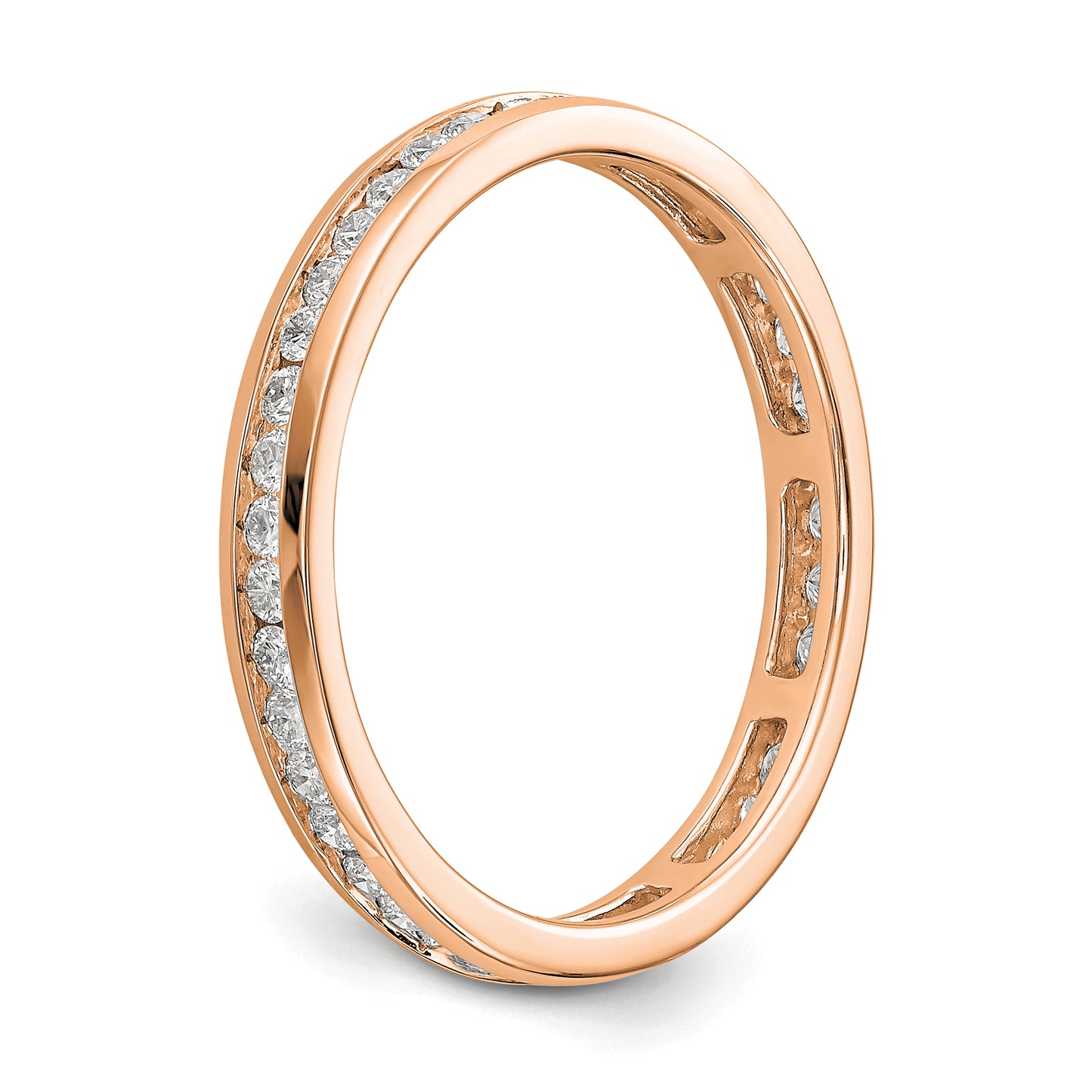 14k Rose Gold 1/2 Ct. Lab Grown Diamond VS/SI+ G+ Channel Set Eternity Band Ring