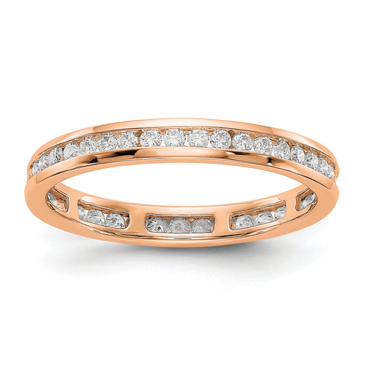 14k Rose Gold 1/2 Ct. Lab Grown Diamond VS/SI+ G+ Channel Set Eternity Band Ring