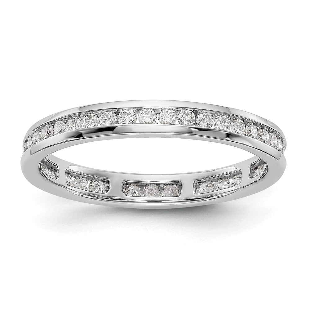 14k White Gold 1/2 Ct. Lab Grown Diamond VS/SI+ G+ Channel Set Size 6.5 Eternity Band