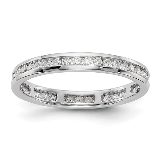 14k White Gold 1/2 Ct. Lab Grown Diamond VS/SI+ G+ Channel Set Size 6.5 Eternity Band